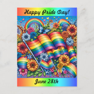 Happy Pride Day   28 juni Rainbow Briefkaart