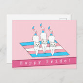 Happy Pride-katten met transgendervlag Briefkaart (Voorkant / Achterkant)