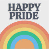Happy Pride Minimalist Rainbow Sticker (Devant)