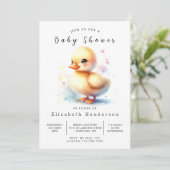 Happy Printable Duck Baby shower Kaart (Staand voorkant)