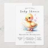 Happy Printable Duck Baby shower Kaart (Voorkant / Achterkant)