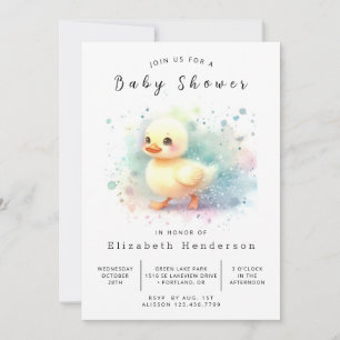 Happy Printable Duck Baby shower Kaart
