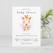 Happy Printable Giraffe Baby shower Kaart (Staand voorkant)