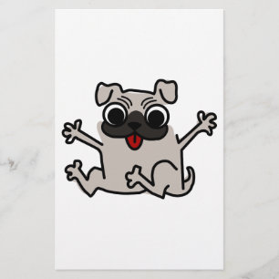 Happy Pug Briefpapier