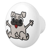 Happy Pug Keramische Knop (Rechts)