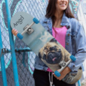 Happy Pug op het strand aanpasbaar Skateboard
