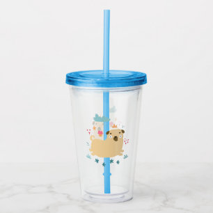 Happy Puggy Acrylic Tumbler Acryl Drinkbeker