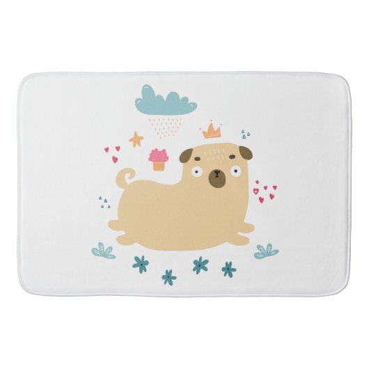 Happy Puggy Bath Mat (Voorkant)