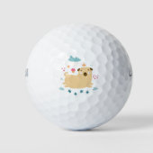Happy Puggy Golf Balls Golfballen (Voorkant)