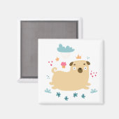 Happy Puggy Magnet Magneet (Voorkant / Achterkant)