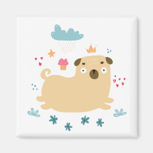 Happy Puggy Magnet Magneet