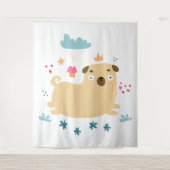 Happy Puggy Tapestry Wandkleed (Voorkant)