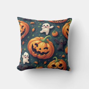 Happy Pumpkin en Ghost Halloween Kussen