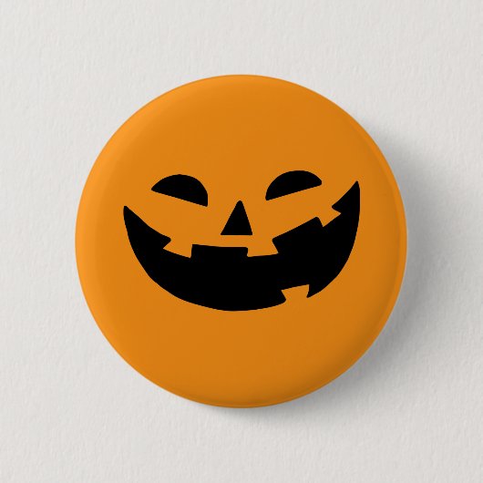 Happy Pumpkin Face Ronde Button 5,7 Cm (Voorkant)