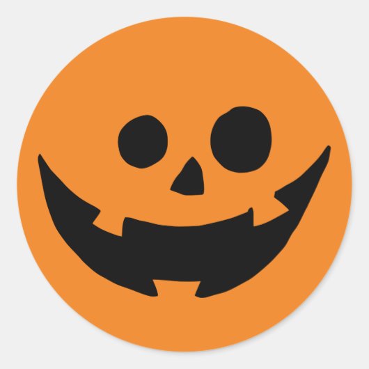 Happy Pumpkin Face Ronde Sticker (Voorkant)