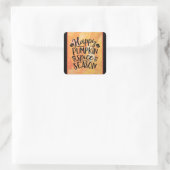 Happy Pumpkin Spice Season Cute Herfst Vierkante Sticker (Tas)