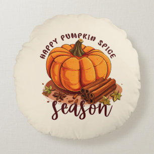 Happy Pumpkin Spice Season - Gezellige herfstvibes Rond Kussen