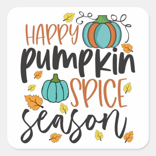 Happy Pumpkin Spice Season Vierkante Sticker (Voorkant)