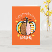 Happy Pumpkin Spice Seizoen Schattigee Thanksgivin Kaart (Gele Bloem)