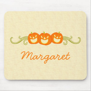 Happy Pumpkin Swirls Halloween Mousepad Muismat