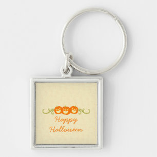 Happy Pumpkin Swirls Halloween Premium Sleutelhang Sleutelhanger