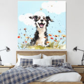 Happy Pup Canvas Afdruk (Insitu (Slaapkamer))