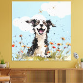 Happy Pup Canvas Afdruk (Insitu (Woonkamer))