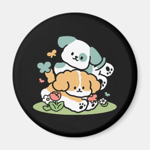 Happy Puppies Rolling Into May beroemd gemaakt doo Magneet