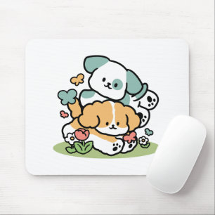 Happy Puppies Rolling Into May beroemd gemaakt doo Muismat