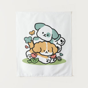 Happy Puppies Rolling Into May beroemd gemaakt doo Wandkleed