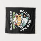 Happy Puppies Rolling Into May beroemd gemaakt doo Wandkleed (Voorkant (horizontaal))