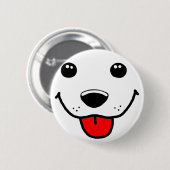 Happy Puppy Face Ronde Button 5,7 Cm (Voorkant /achterkant)
