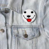 Happy Puppy Face Ronde Button 5,7 Cm (In situ)