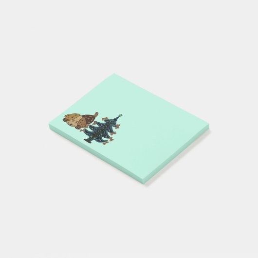 Happy Puppy kerstPost-it® notes (Schuin)