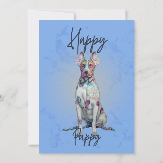 Happy puppy - ontwerp van hondeneigenaars - Puppie Bedankkaart (Voorkant)