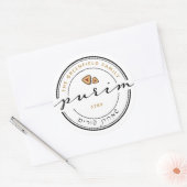 Happy Purim Aangepast modern script groot Ronde Sticker (Envelop)