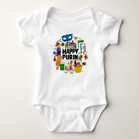 Happy Purim - Baby Romper (Voorkant)