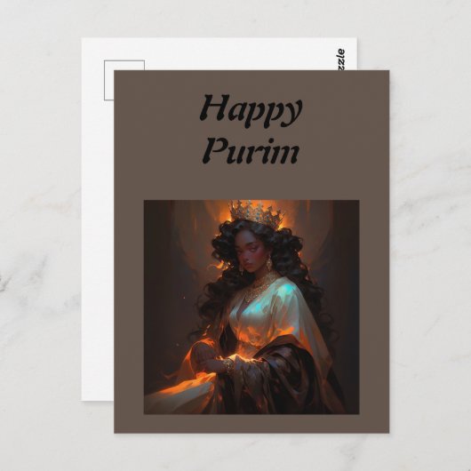 Happy Purim Briefkaart (Voorkant / Achterkant)