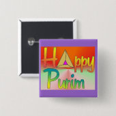 Happy Purim Button (Voorkant /achterkant)