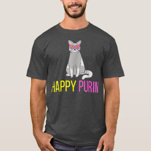 Happy Purim Cat Funny Costume Joodse vakantie T-shirt