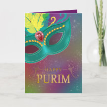 Happy Purim - Chag Purim Carte de vacances juive