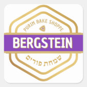 HAPPY PURIM Classy Bake Shop White Sticker (Voorkant)