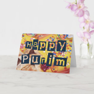 Happy Purim Colorful Jewish Holiday Kaart