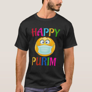 Happy Purim Costume Funny Jewish Face Mask T-shirt