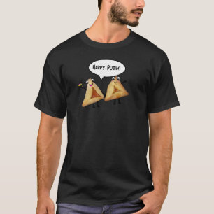 Happy Purim Cute Smiling Hamentaschen Cartoon T-shirt