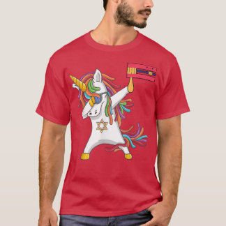 Happy Purim Day Costume Dabbing Unicorn Jewnicorn T-shirt