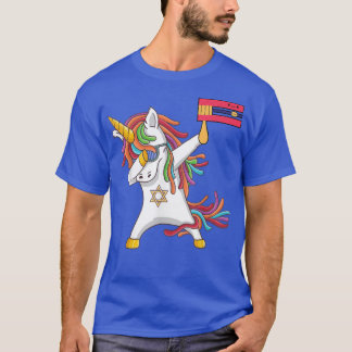 Happy Purim Day Costume Dabbing Unicorn Jewnicorn  T-shirt