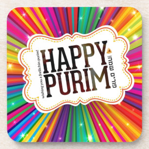 happy purim drankjes onderzetter