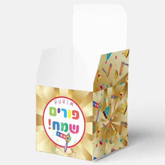 Happy Purim Festival Funny Toys Pattern Kinder Par Bedankdoosjes (Geopend)