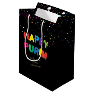 Happy Purim Festival geeft  feestdag in mandje Medium Cadeauzakje